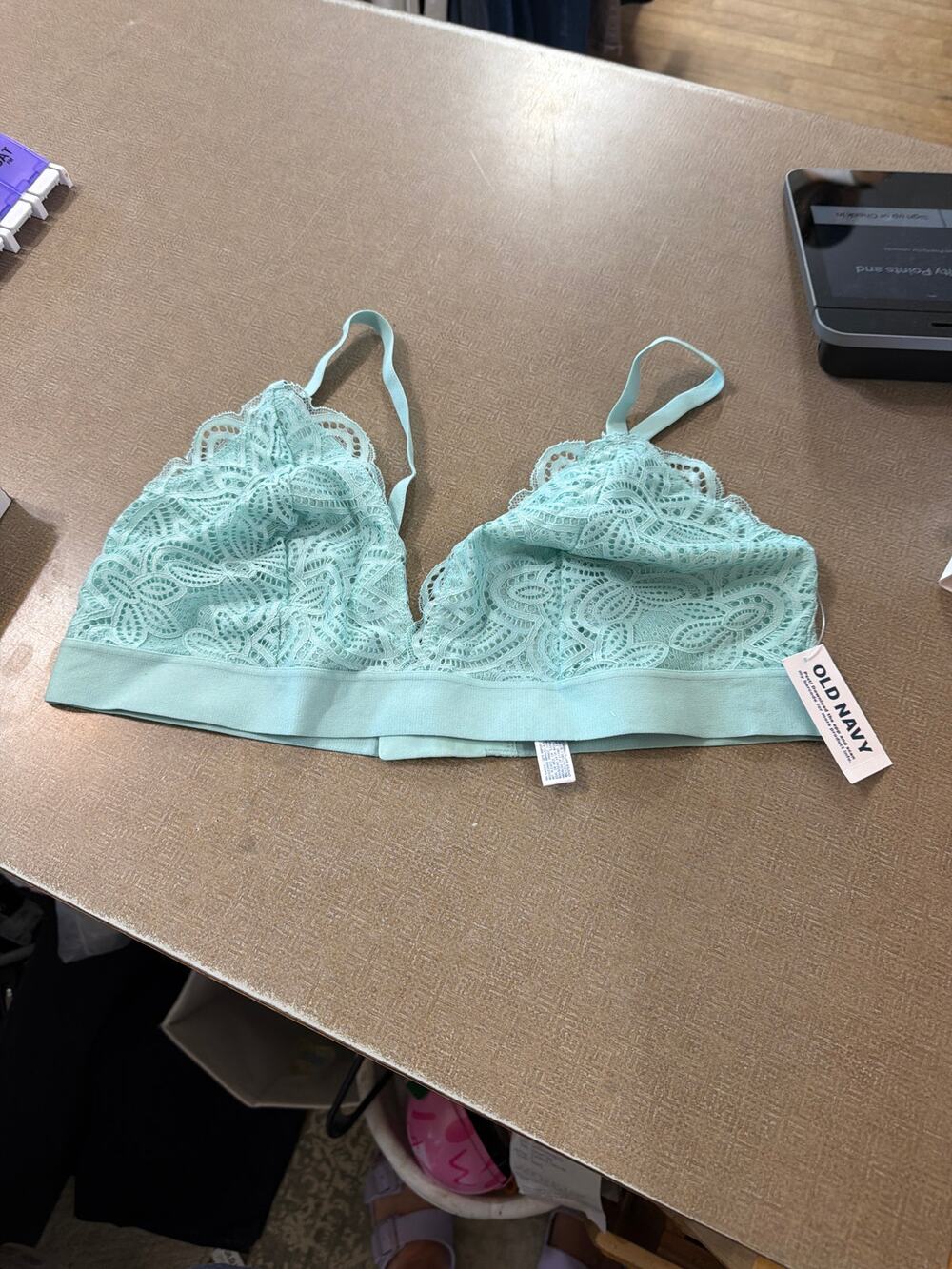 Old Navy Sea form green lace bralette women's size L NWT